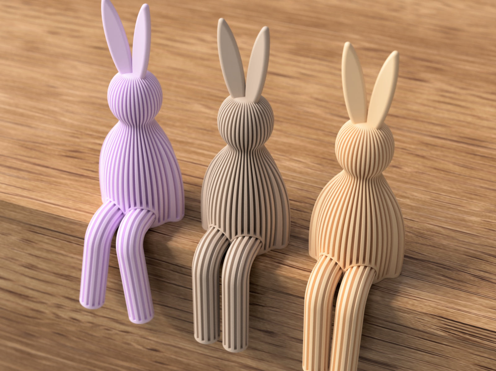 3D Sitzende Hasenfigur - Osterhase Minimalistisch - Osterdeko aus PLA – 3D Frühlings- und Osterdeko – ASDEPRO