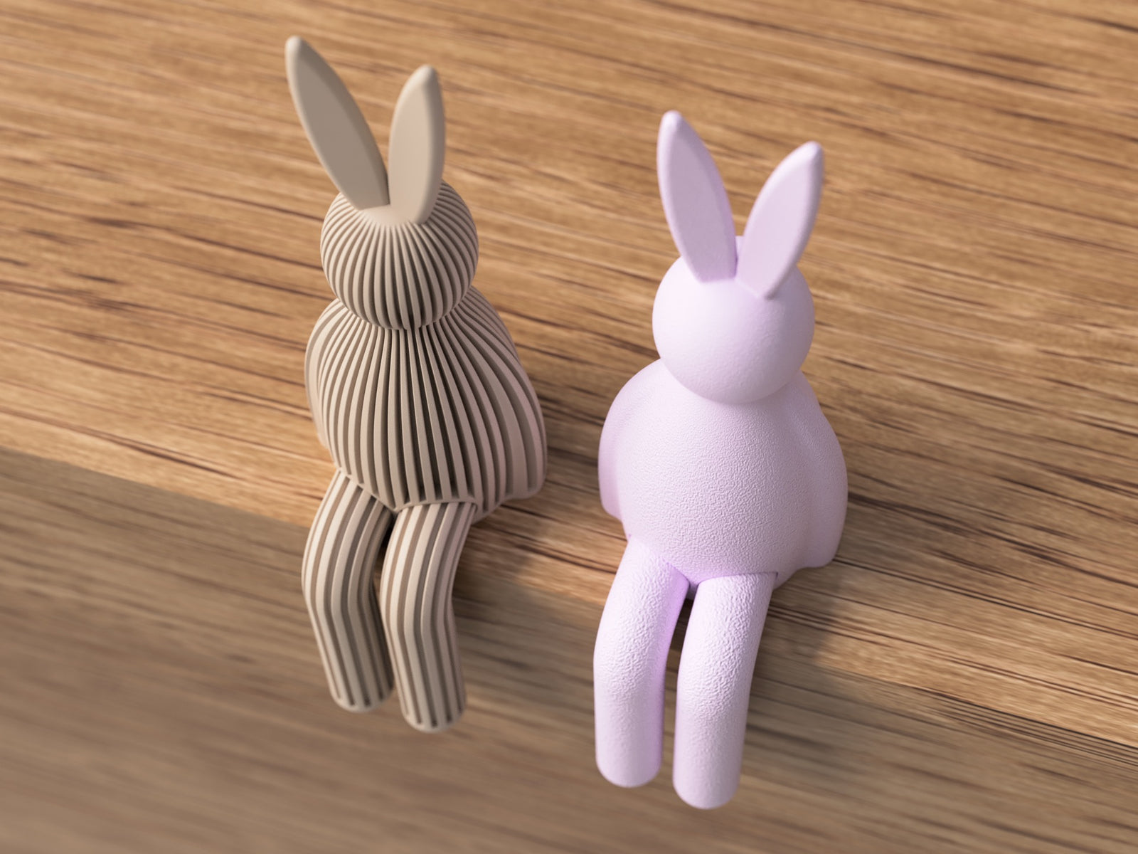 3D Sitzende Hasenfigur - Osterhase Minimalistisch - Osterdeko aus PLA – 3D Frühlings- und Osterdeko – ASDEPRO