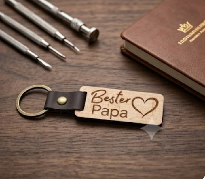 3D Holz-Schlüsselanhänger mit Herz-Gravur – Edles Geschenk für die Familie aus PLA – 3D Deko – ASDEPRO