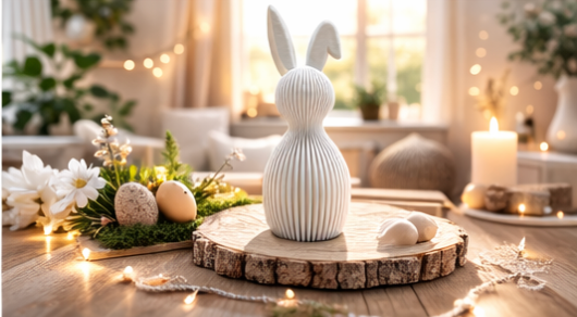 3D 3D Gedruckter Hase - Minimalistische Osterdeko aus PLA – 3D Frühlings- und Osterdeko – ASDEPRO