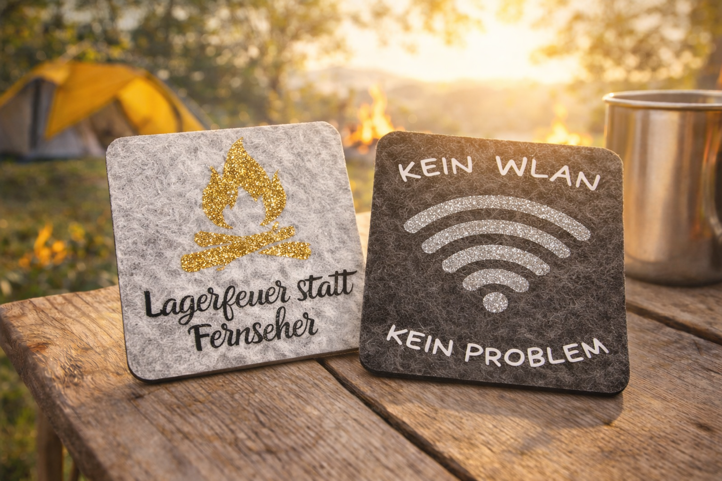 Untersetzer Camping handgemacht von ASDEPRO – als persönliche Geschenkidee