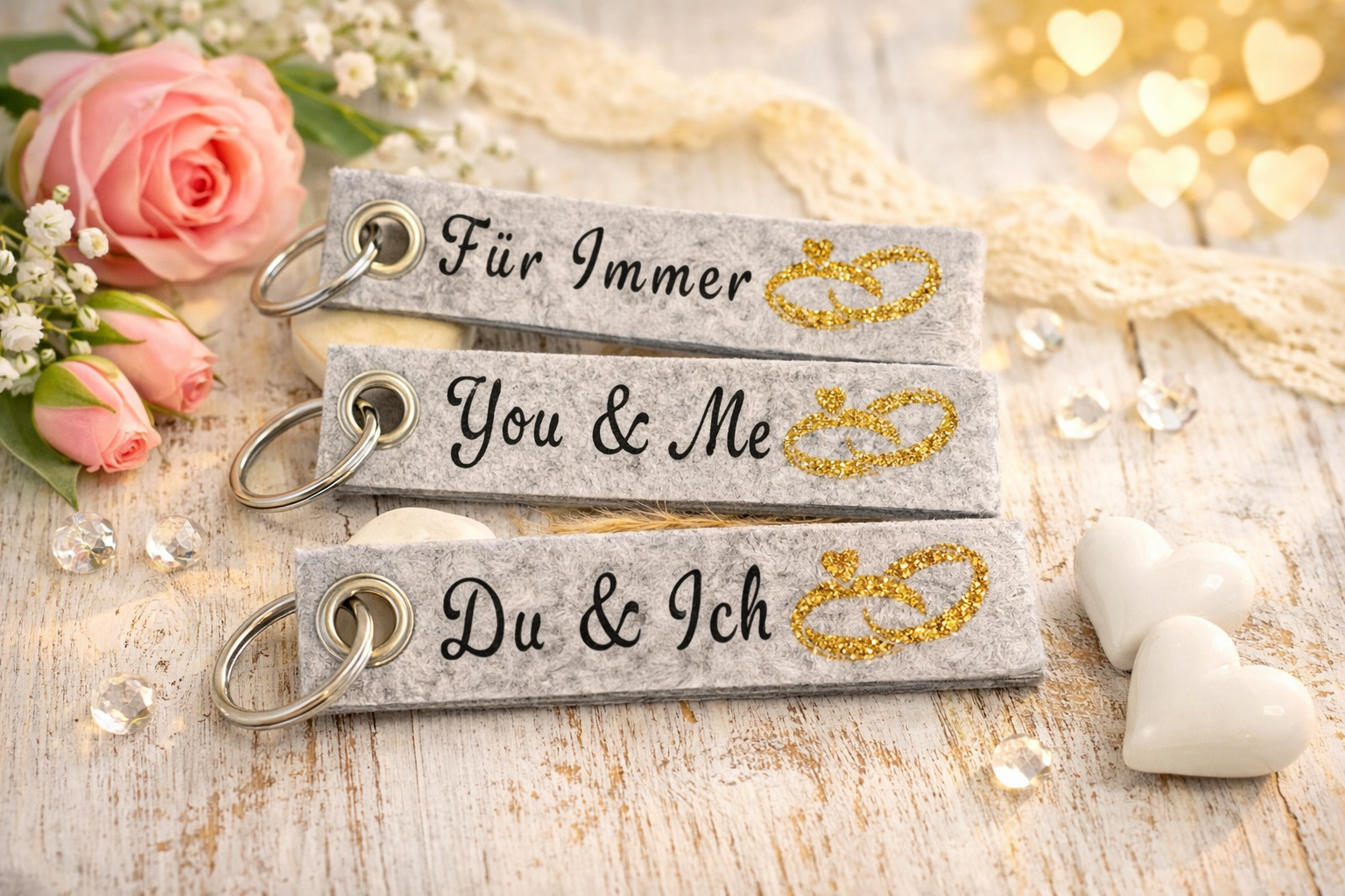 3D Schlüsselanhänger „Du & Ich – You and Me Forever“ aus PLA – 3D Deko – ASDEPRO