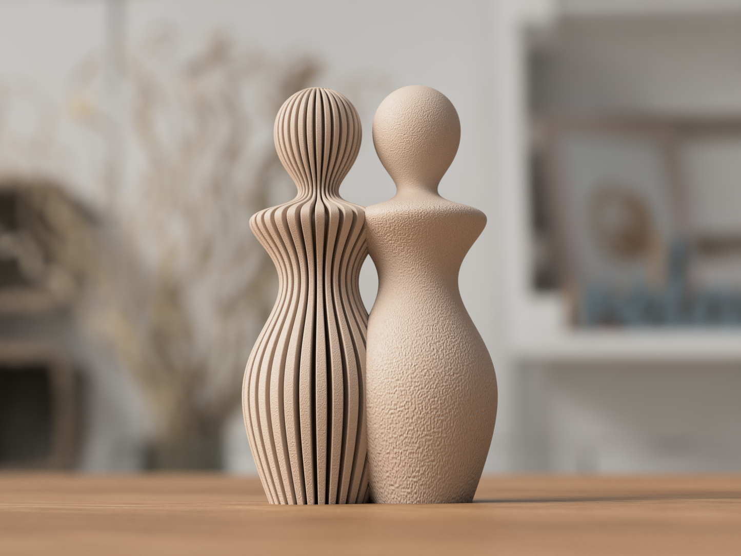 Frauen Paar Skulptur aus 3D-Druck in matter Optik – als persönliche Geschenkidee