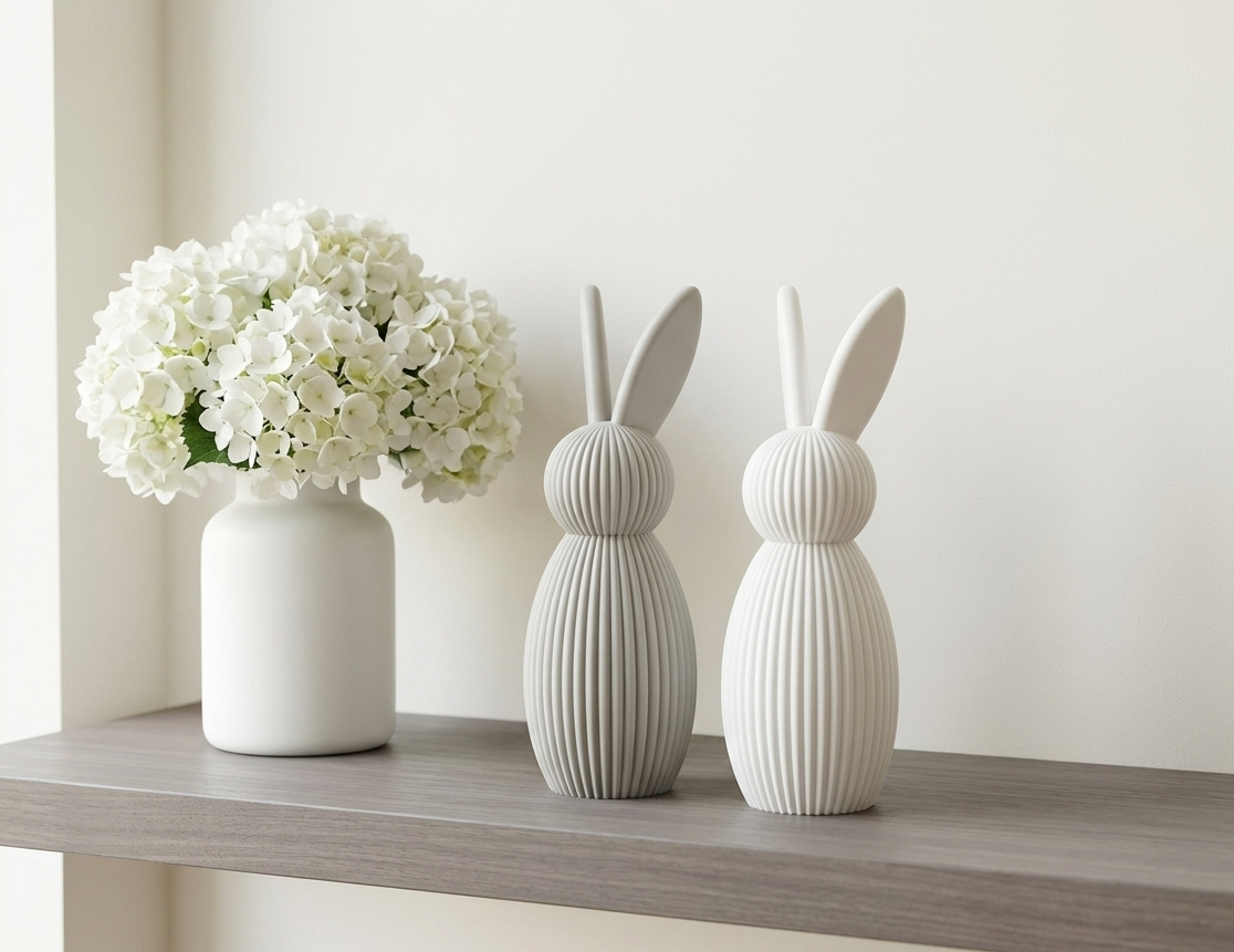 3D Osterhase Deko Modern - Schräges Ohr Design - 3D Druck aus PLA – 3D Frühlings- und Osterdeko – ASDEPRO