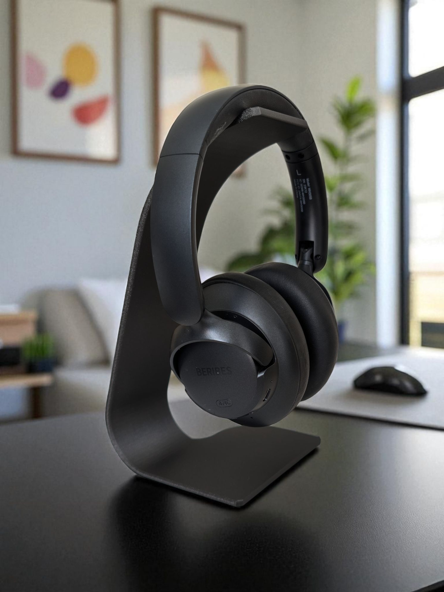 3D Kopfhörer Ständer Schwarz – Minimalistischer Headset Halter für Gaming, Büro & Schreibtisch aus PLA – 3D Deko – ASDEPRO