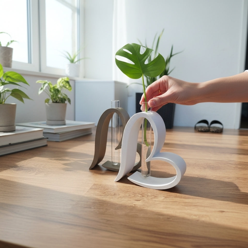 3D Herz-Vase: Minimalistische Ästhetik trifft auf klares Design aus PLA – 3D Ganzjahresdeko – ASDEPRO