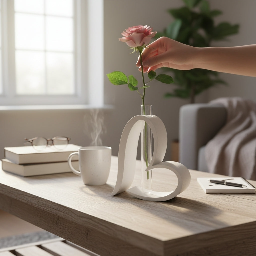 3D Herz-Vase: Minimalistische Ästhetik trifft auf klares Design aus PLA – 3D Ganzjahresdeko – ASDEPRO
