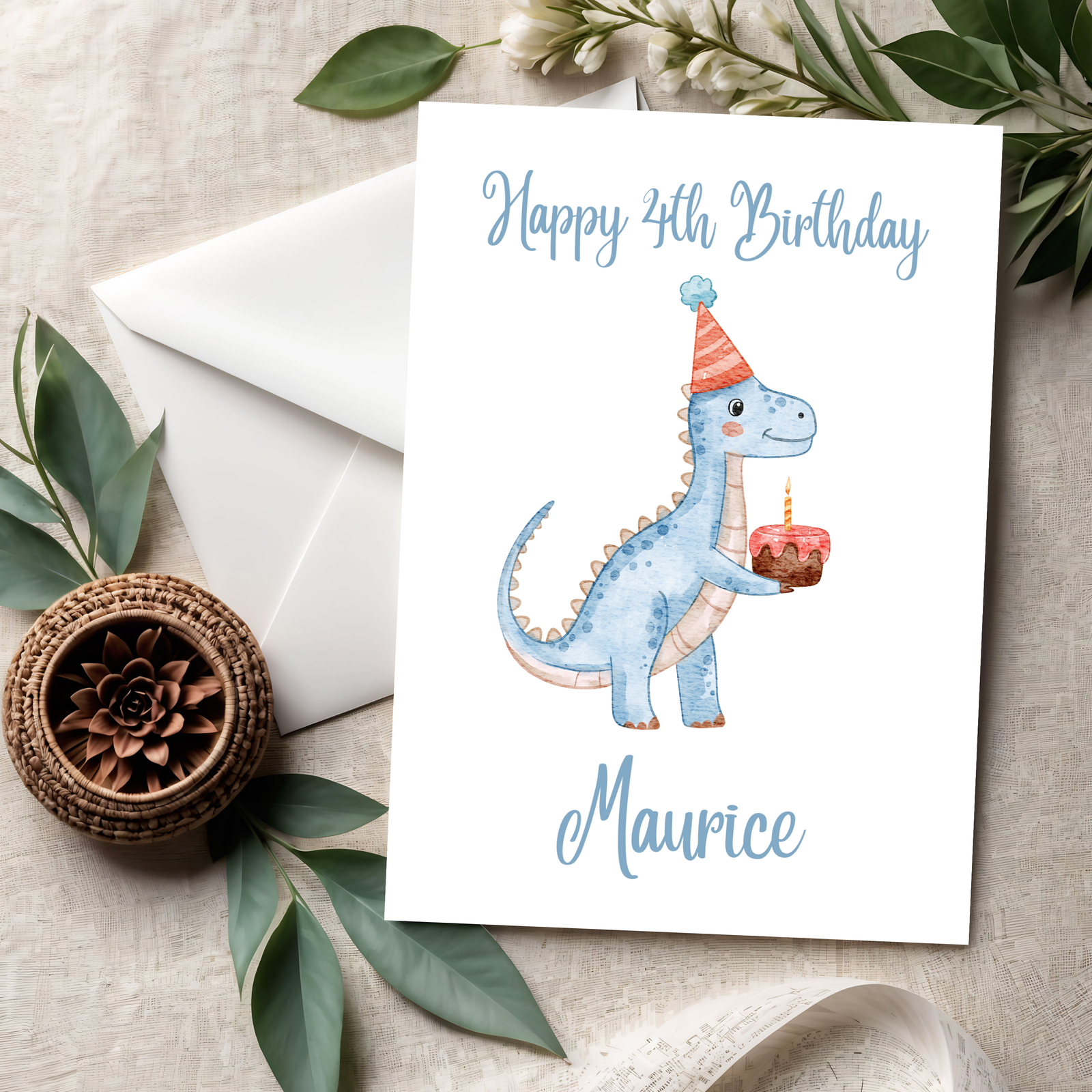 3D Kinder Geburtstagskarte – Fröhliche Karte für kleine Dino-Freunde aus PLA – 3D Deko – ASDEPRO