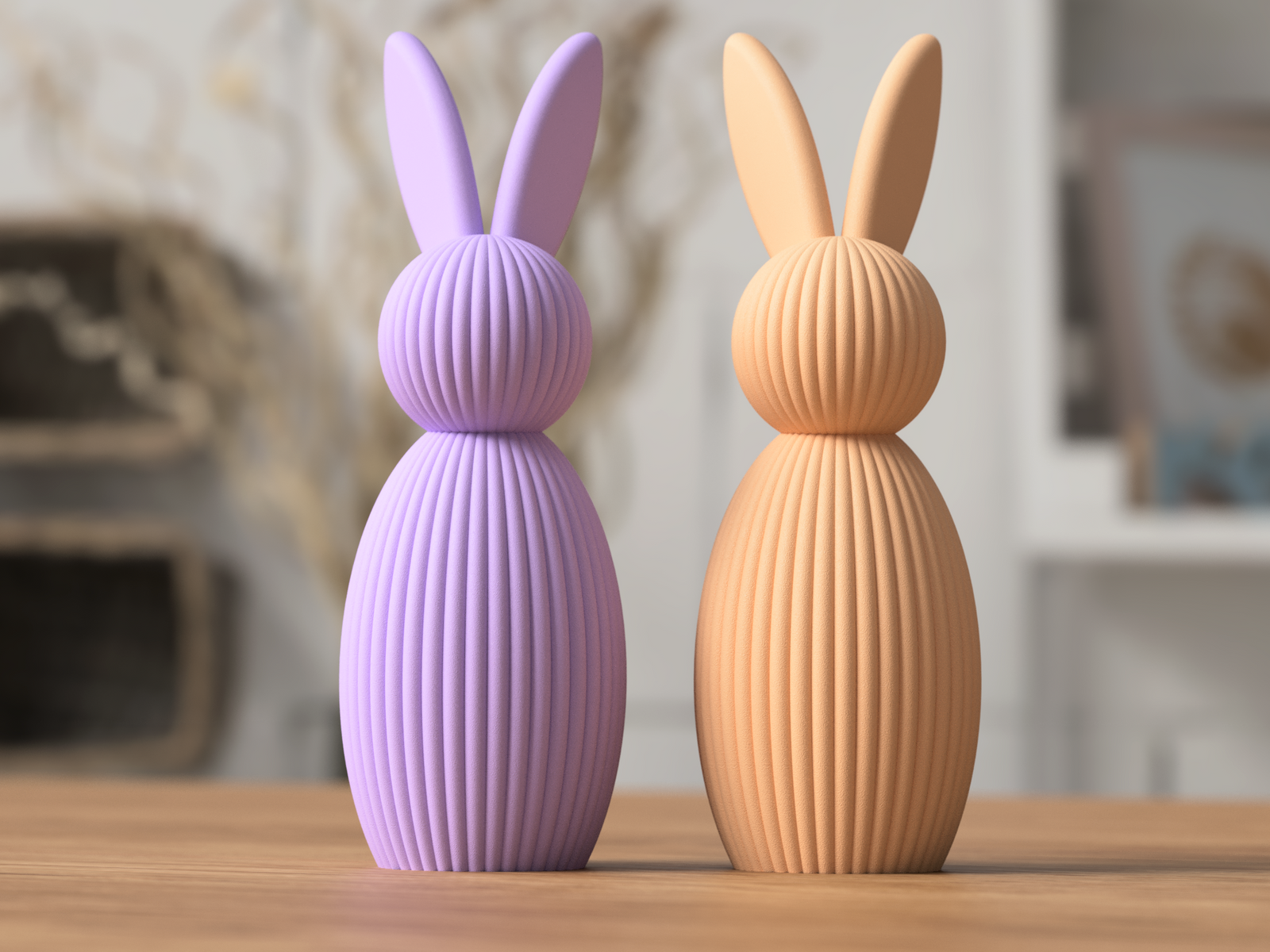 3D Osterhase Deko Modern - Schräges Ohr Design - 3D Druck aus PLA – 3D Frühlings- und Osterdeko – ASDEPRO