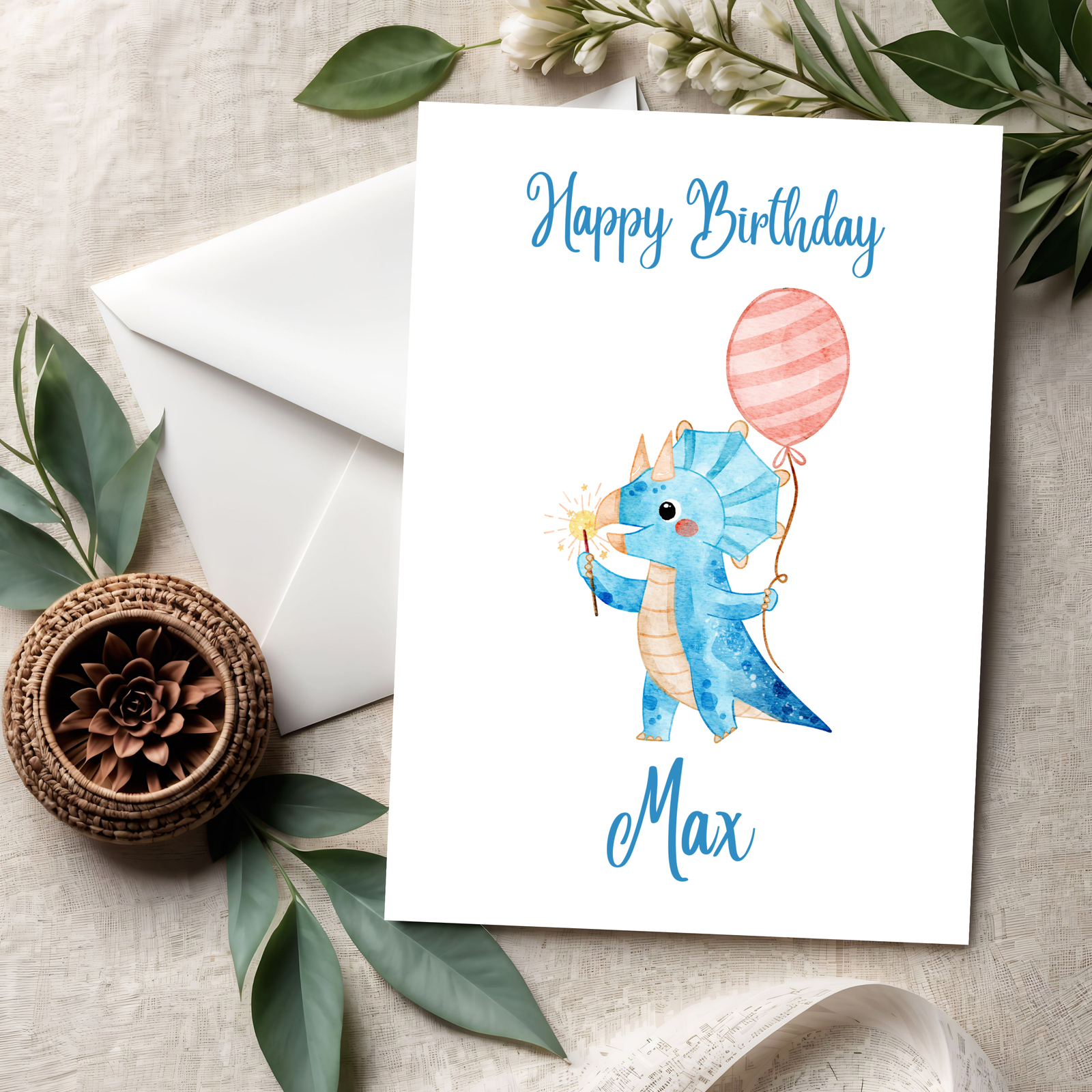 3D Happy Birthday Dino-Grußkarte – Lustige Kinderkarte mit Dinosaurier Motiv aus PLA – 3D Deko – ASDEPRO