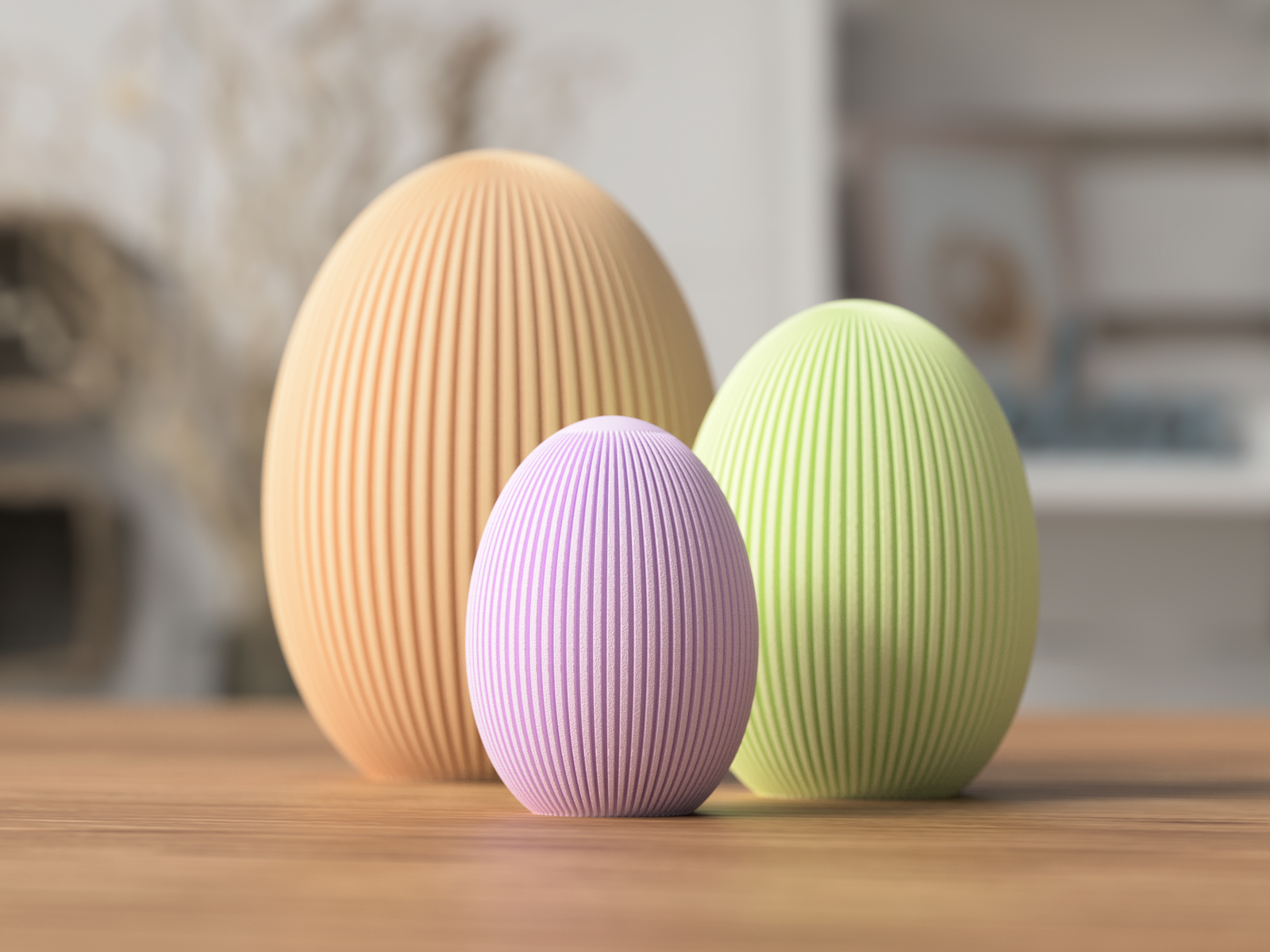 3D Modernes Osterei Minimalistische Osterdeko aus PLA – 3D Frühlings- und Osterdeko – ASDEPRO