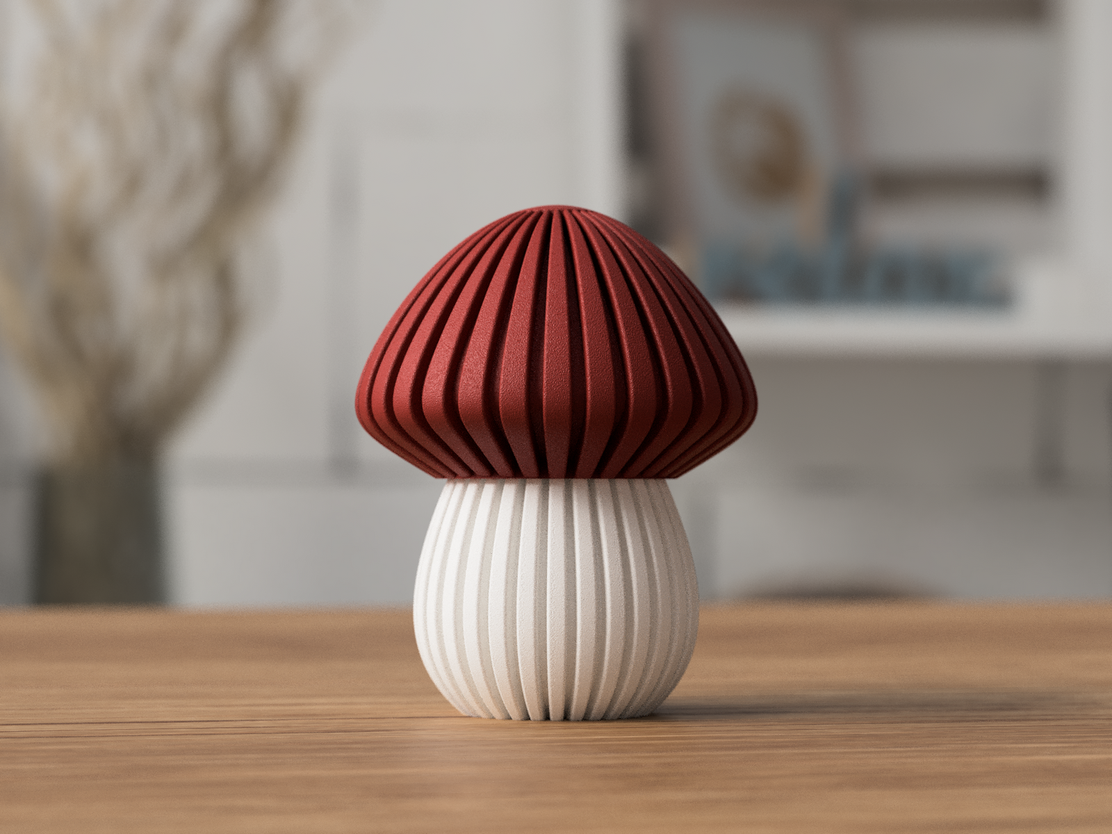 3D Pilz - Rib Cap aus PLA – 3D Herbstdeko – ASDEPRO