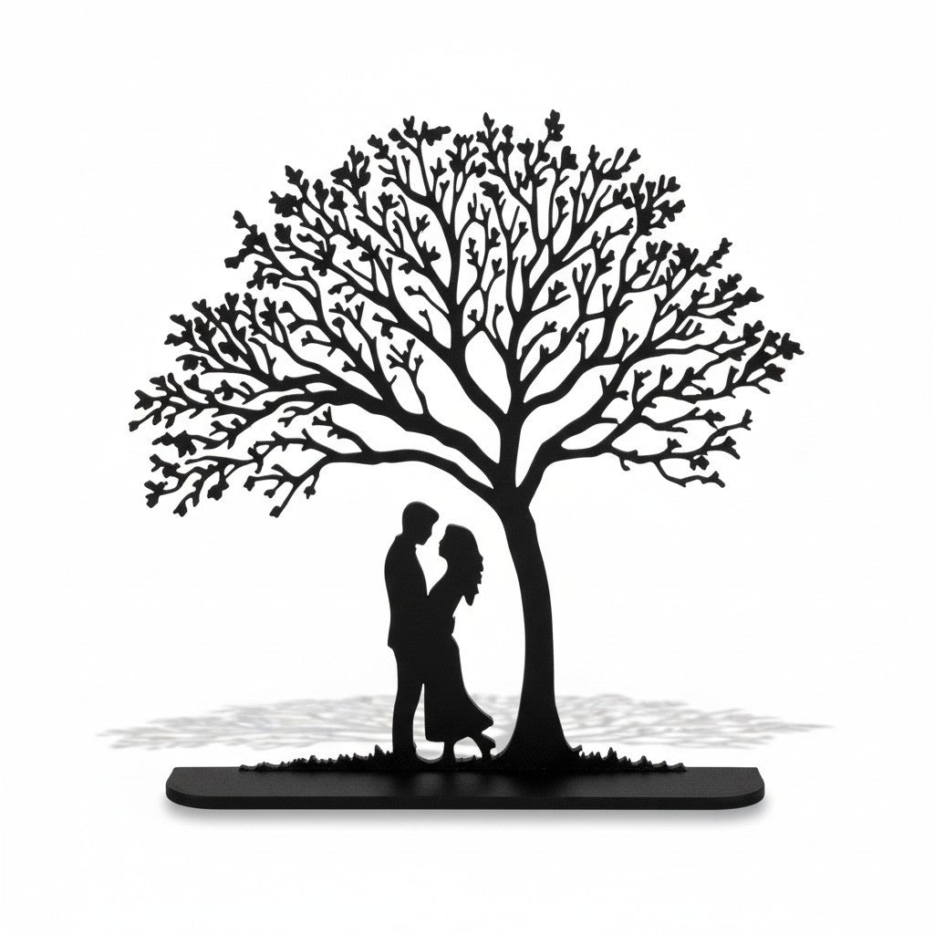 3D Romantische Paarchen Silhouette unter dem Baum des Lebens aus PLA – 3D Deko – ASDEPRO