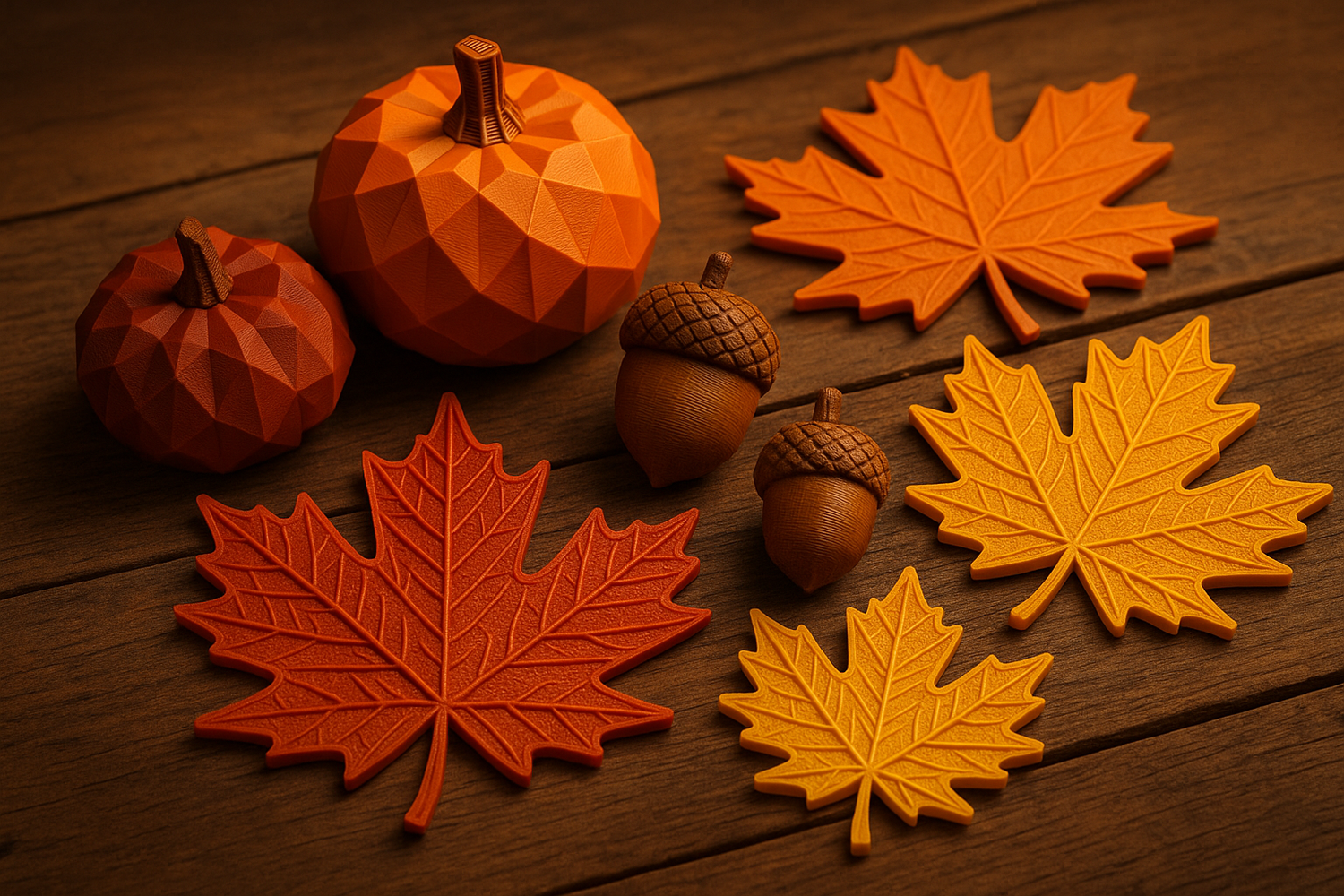 3D Herbstdeko aus PLA – Kürbisse, Pilze & Eicheln im skandinavischen Stil