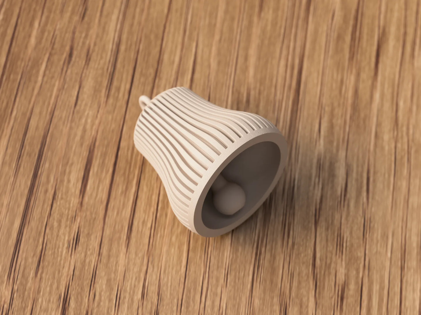 Moderne Weihnachtsglocke aus 3D-Druck aus 3D-Druck in matter Optik – im minimalistischen Skandi/Japandi-Design