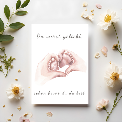 Karte zur Geburt & Schwangerschaft – Boho Babykarte