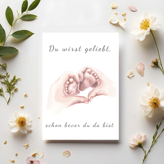 Karte zur Geburt & Schwangerschaft – Boho Babykarte