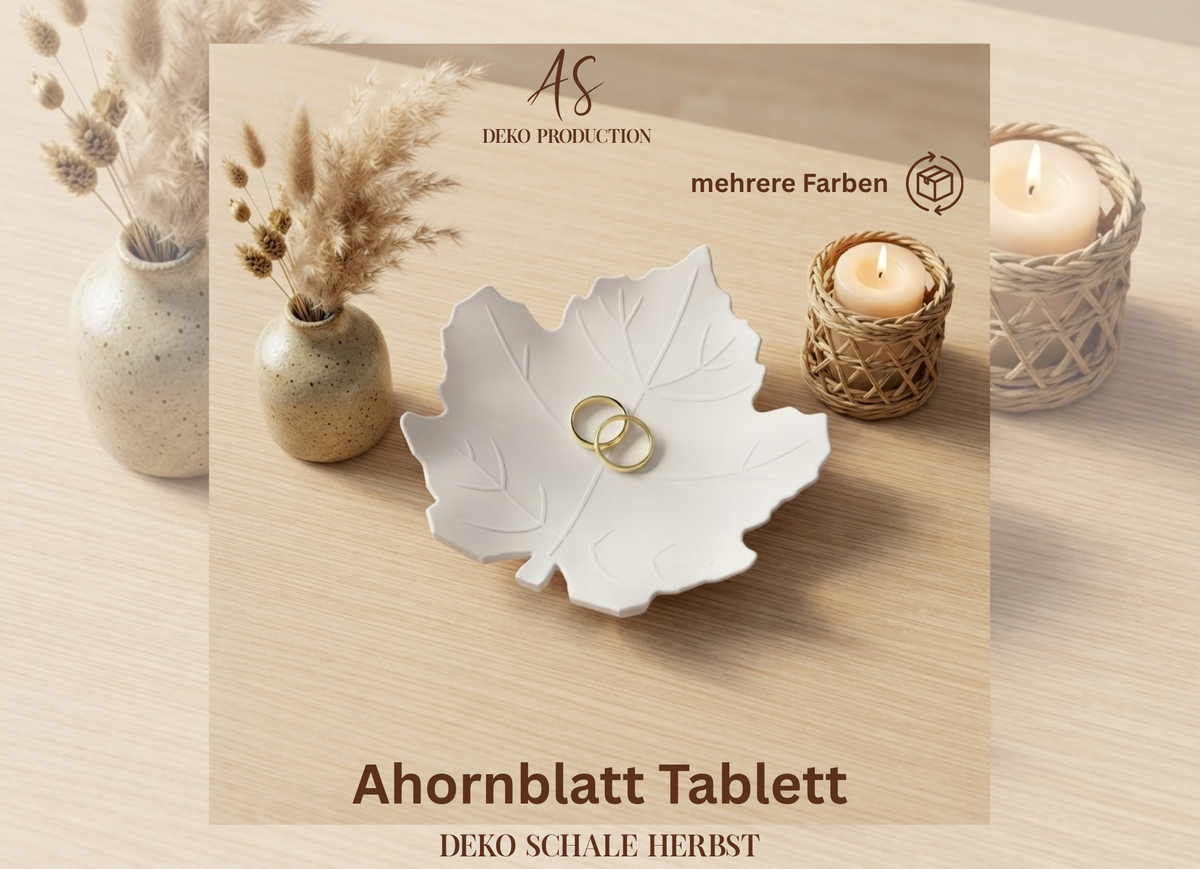 Ahornblatt Tablett Deko Schale Herbst
