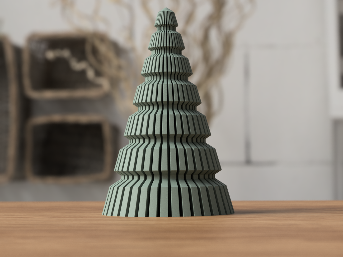 3D-Weihnachtsbaum mit fein gerippter Oberfläche – als moderne Weihnachtsdeko