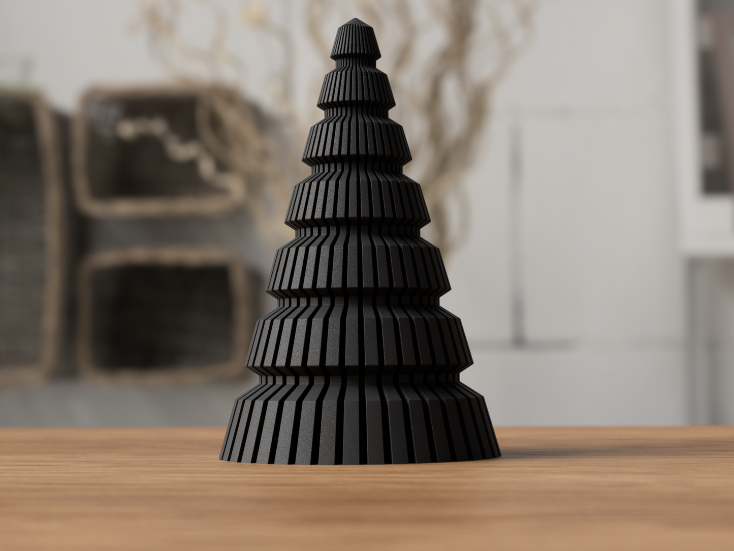 3D-Weihnachtsbaum mit fein gerippter Oberfläche – für warmes, stimmungsvolles Licht