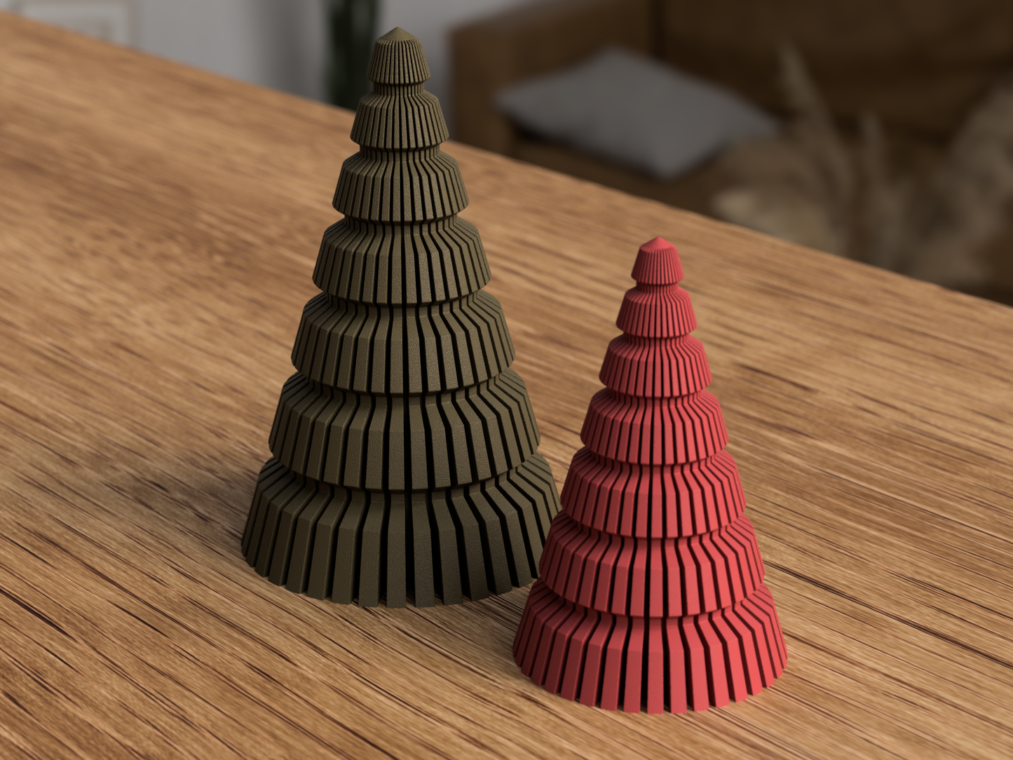 3D-Weihnachtsbaum aus 3D-Druck in matter Optik – im minimalistischen Skandi/Japandi-Design