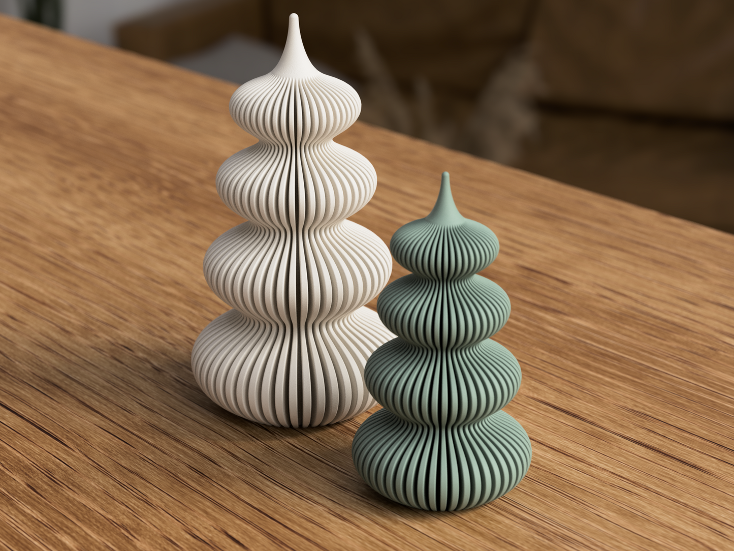 Weihnachtsbaum Rib Trio modern Skandi im Skandi/Japandi Stil aus 3D-Druck in matter Optik – als moderne Weihnachtsdeko
