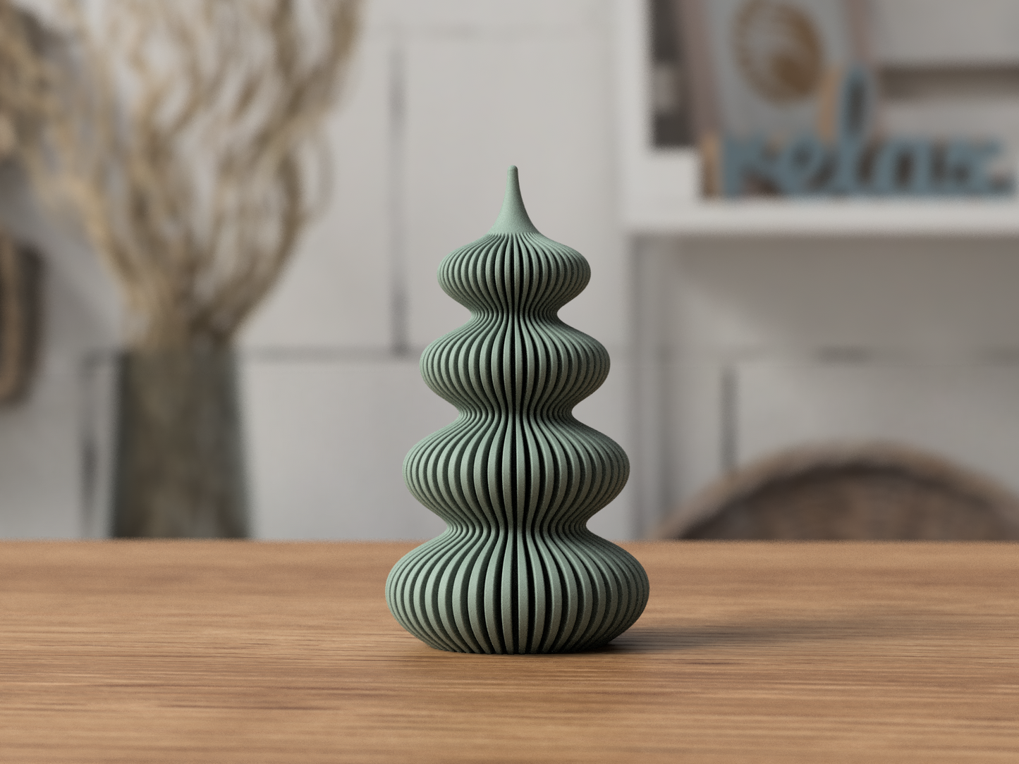 Weihnachtsbaum Rib Trio modern Skandi im Skandi/Japandi Stil mit fein gerippter Oberfläche – als moderne Weihnachtsdeko