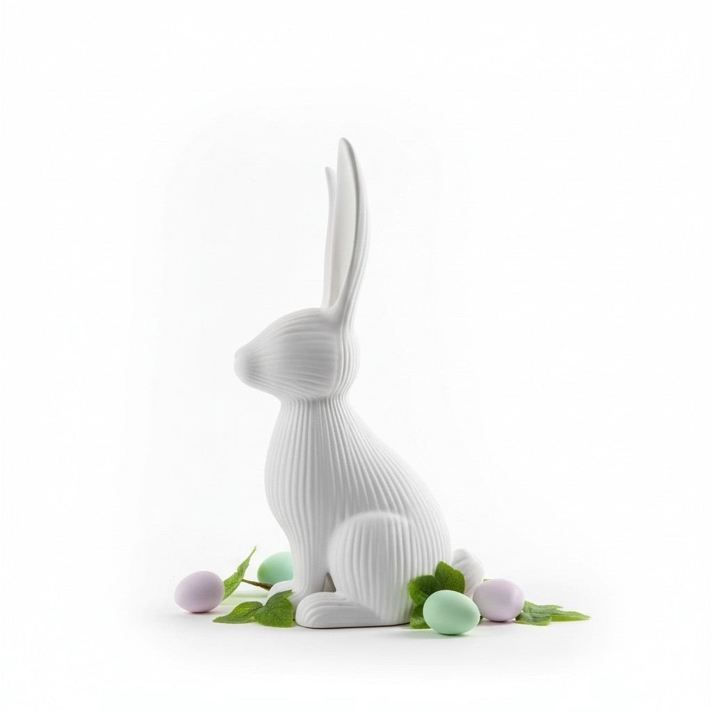 3D 3D-gedruckter Hase Dekoration im Skandi/Japandi Stil aus PLA – 3D Frühlings- und Osterdeko – ASDEPRO