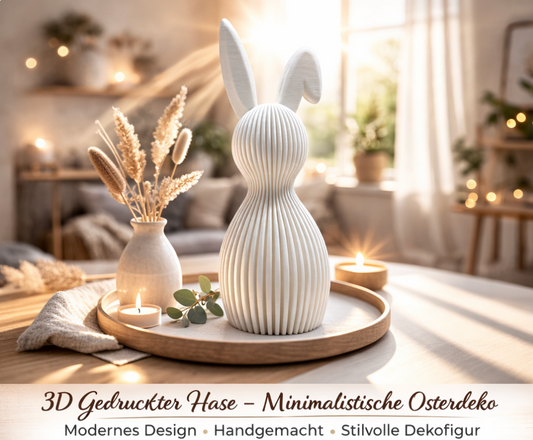 3D Gedruckter Hase - Minimalistische Osterdeko