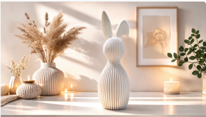 3D Gedruckter Hase - Minimalistische Osterdeko