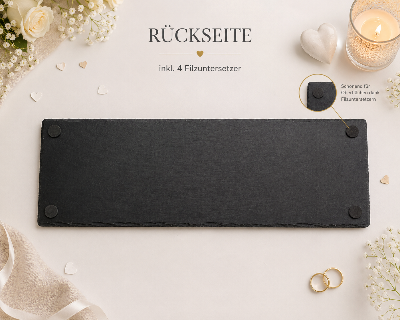 Personalisierte Hochzeitsplatte mit Wunschgravur handgemacht von ASDEPRO – im minimalistischen Skandi/Japandi-Design (Ansicht 3)