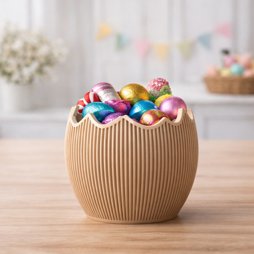 3D Osterdeko Ostereier Schale Skandi - Modernes Osternest Hasenohren aus PLA – 3D Frühlings- und Osterdeko – ASDEPRO
