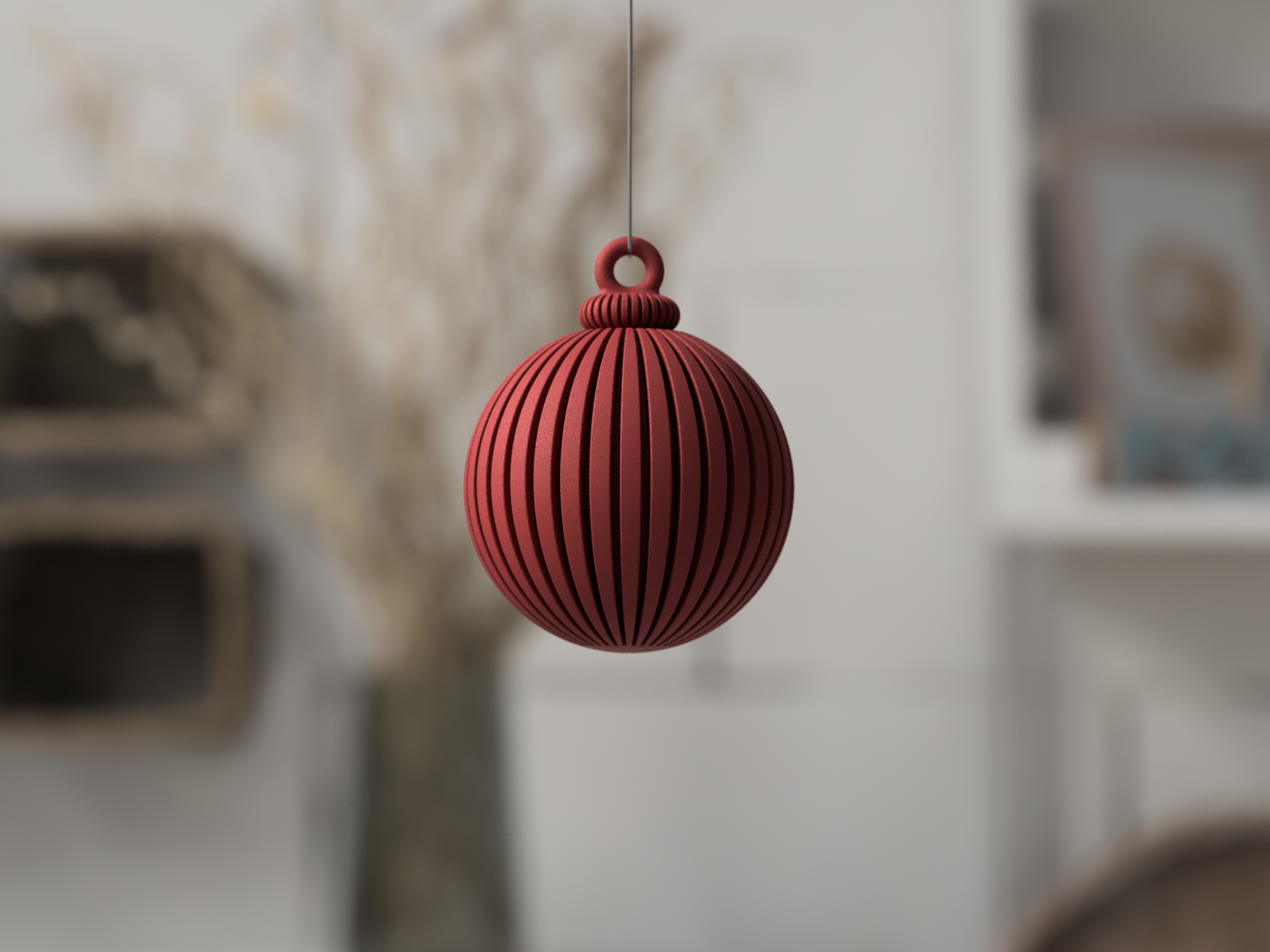 3D Weihnachtskugeln modern mit fein gerippter Oberfläche – als moderne Weihnachtsdeko