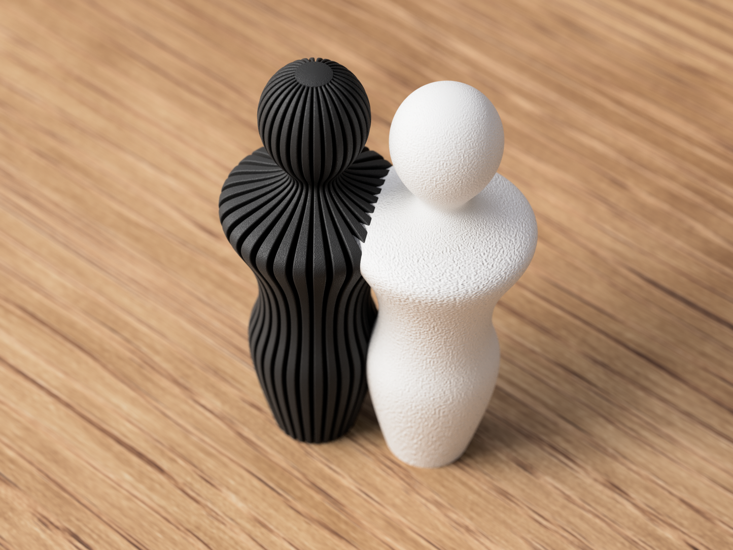 Männer Paar Skulptur aus 3D-Druck in matter Optik – im minimalistischen Skandi/Japandi-Design