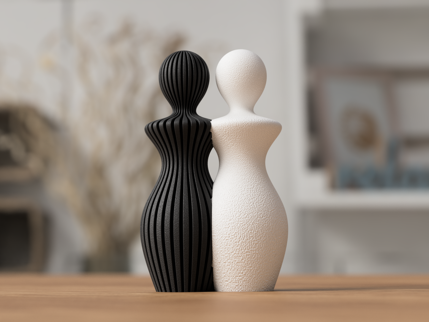 Frauen Paar Skulptur aus nachhaltigem PLA gefertigt – für Sideboard, Regal oder Fensterbank