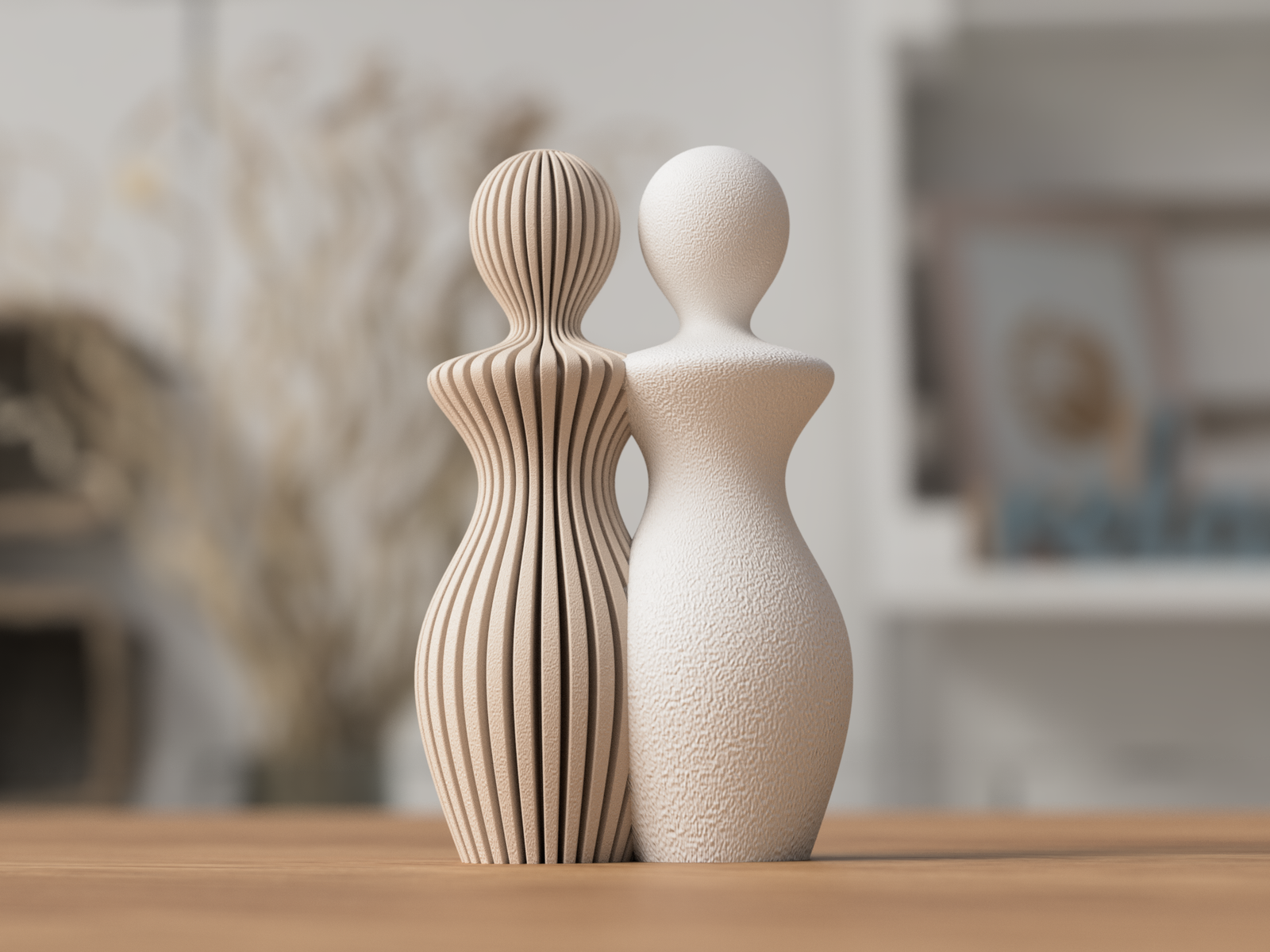 3D Frauen Paar Skulptur | Lesbian Couple Statue | Love is Love aus PLA – 3D Ganzjahresdeko – ASDEPRO