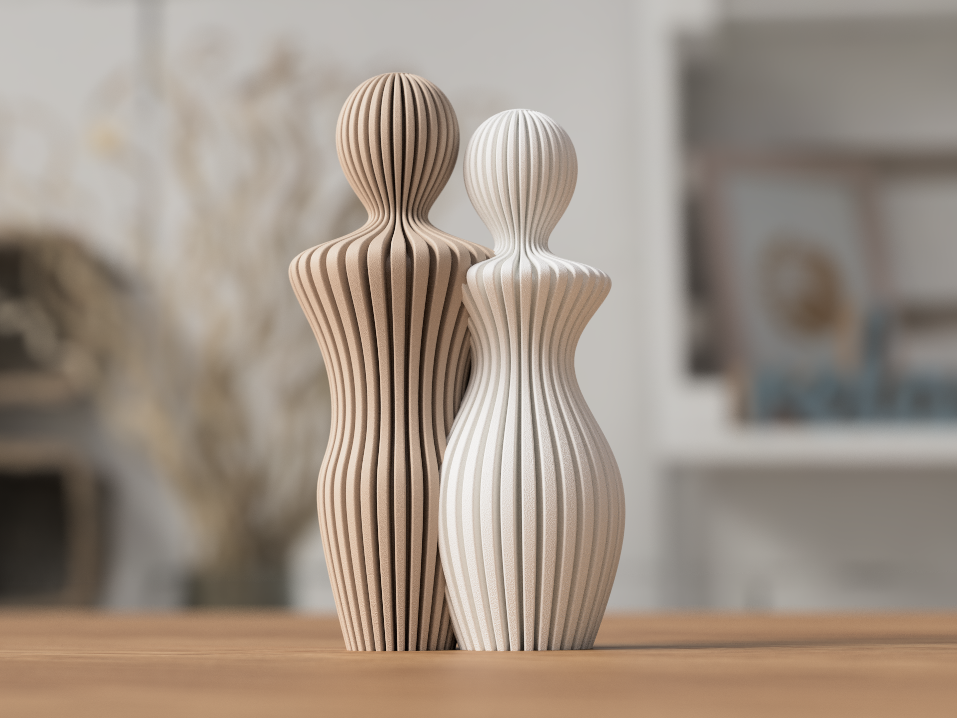Mann & Frau Paar Skulptur aus nachhaltigem PLA gefertigt – für Sideboard, Regal oder Fensterbank