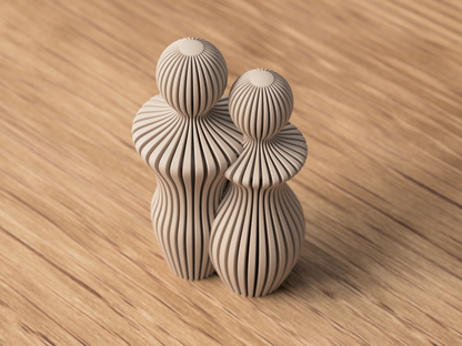Mann & Frau Paar Skulptur aus 3D-Druck in matter Optik – für Sideboard, Regal oder Fensterbank