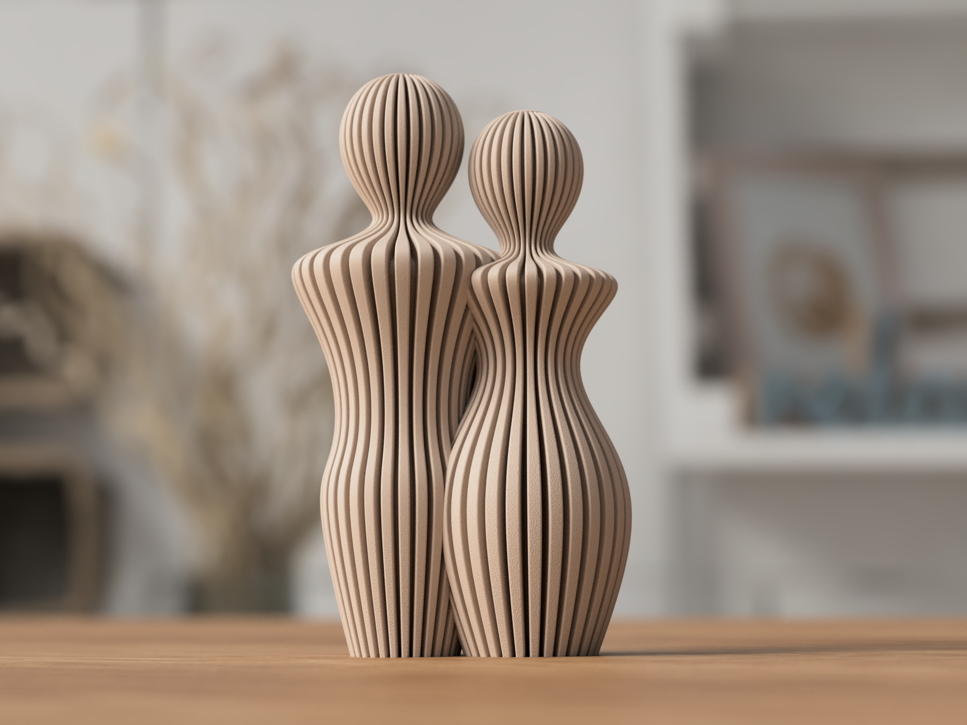 Mann & Frau Paar Skulptur handgemacht von ASDEPRO – im minimalistischen Skandi/Japandi-Design