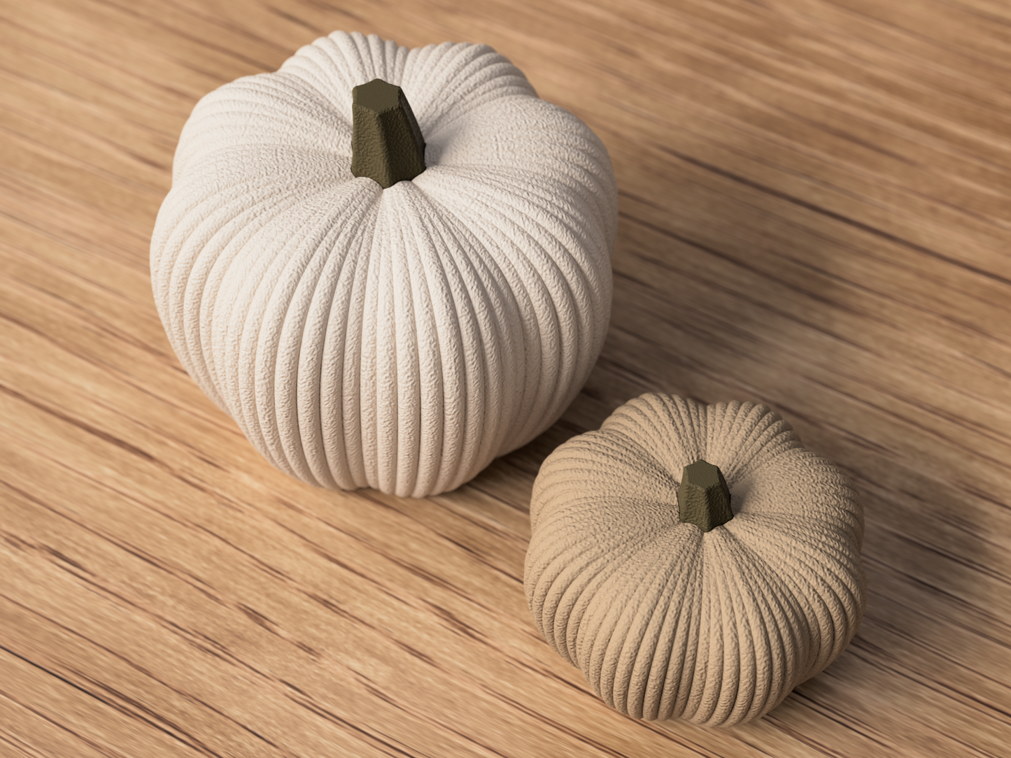 Kürbis Rib Classic aus 3D-Druck in matter Optik – als stilvolle Herbstdeko