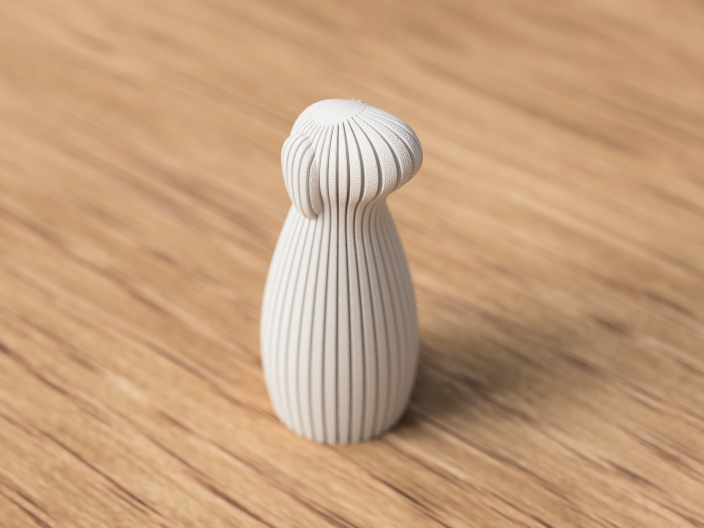 Familienhund Skulptur aus 3D-Druck in matter Optik – in klarer, reduzierter Formsprache