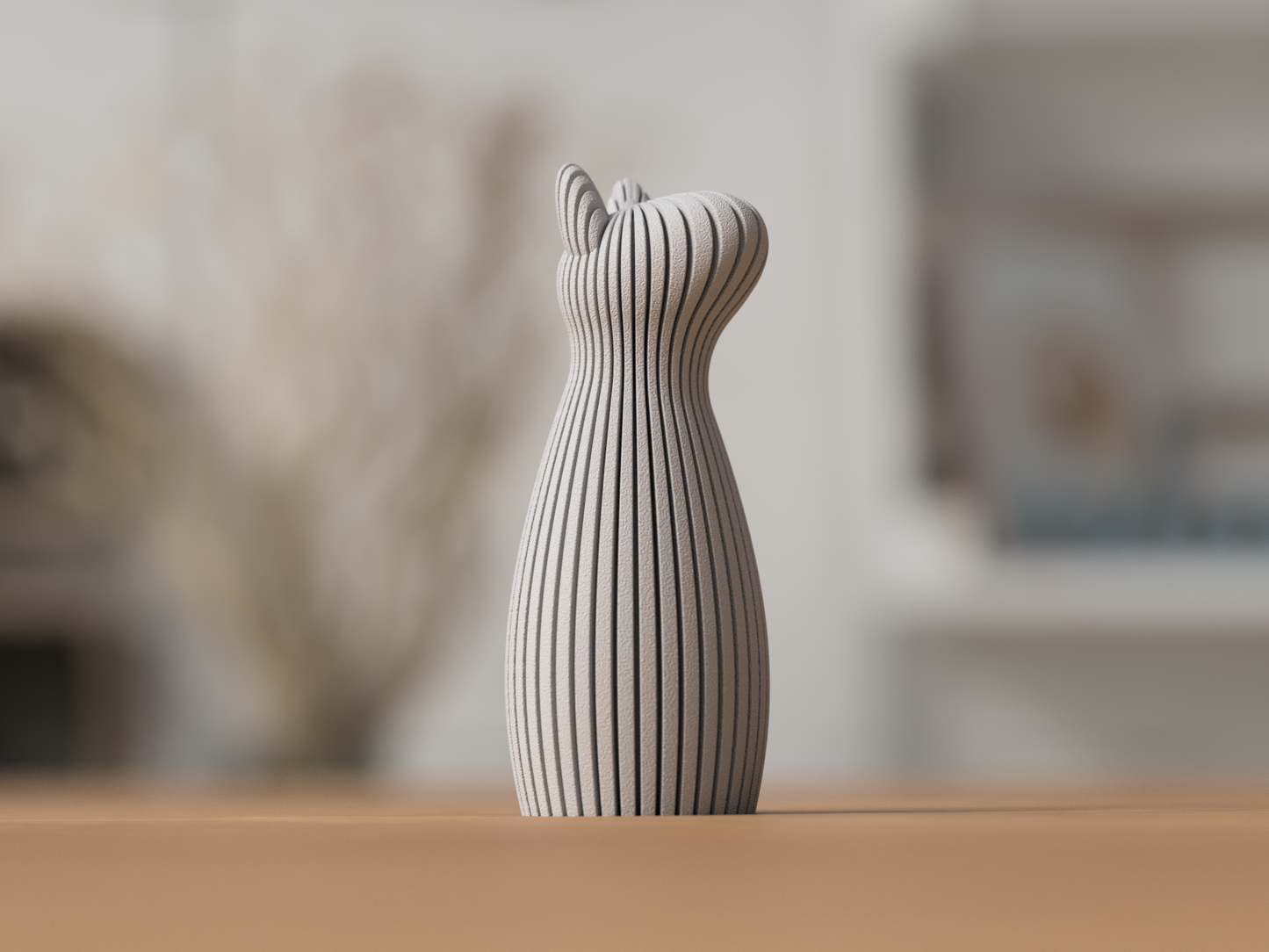 Familienhund Skulptur aus 3D-Druck in matter Optik – als persönliche Geschenkidee