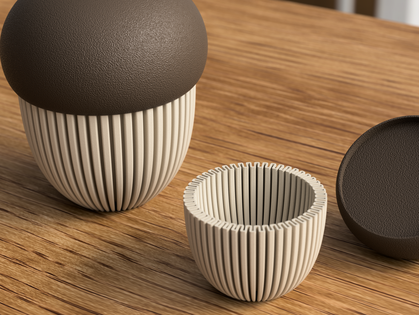 Eichel Rib Cap aus 3D-Druck in matter Optik – als stilvolle Herbstdeko