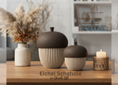 Moderne Eichel Schatulle im Skandi Stil