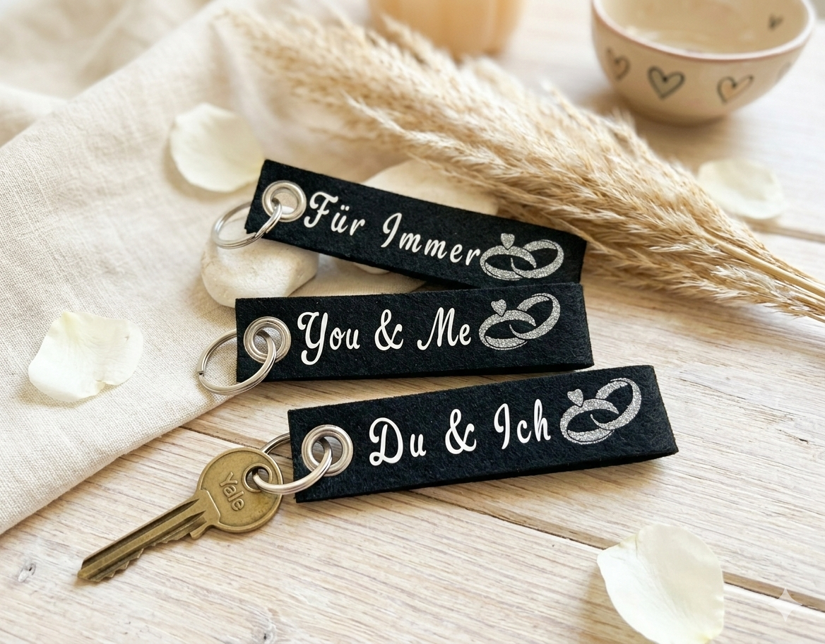 3D Schlüsselanhänger „Du & Ich – You and Me Forever“ aus PLA – 3D Deko – ASDEPRO
