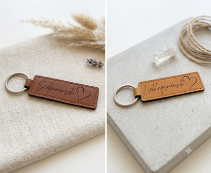 Leder-Schlüsselanhänger „Lieblingsmensch“ – Edles Geschenk mit Herz