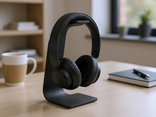 Kopfhörer Ständer Schwarz – Minimalistischer Headset Halter für Gaming, Büro & Schreibtisch