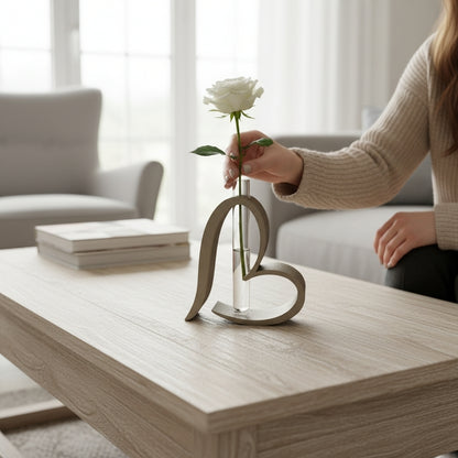 Herz-Vase: Minimalistische Ästhetik trifft auf klares Design