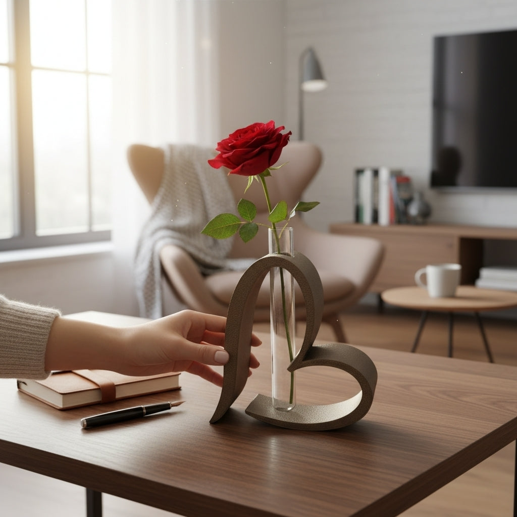 3D Herz-Vase: Minimalistische Ästhetik trifft auf klares Design aus PLA – 3D Ganzjahresdeko – ASDEPRO