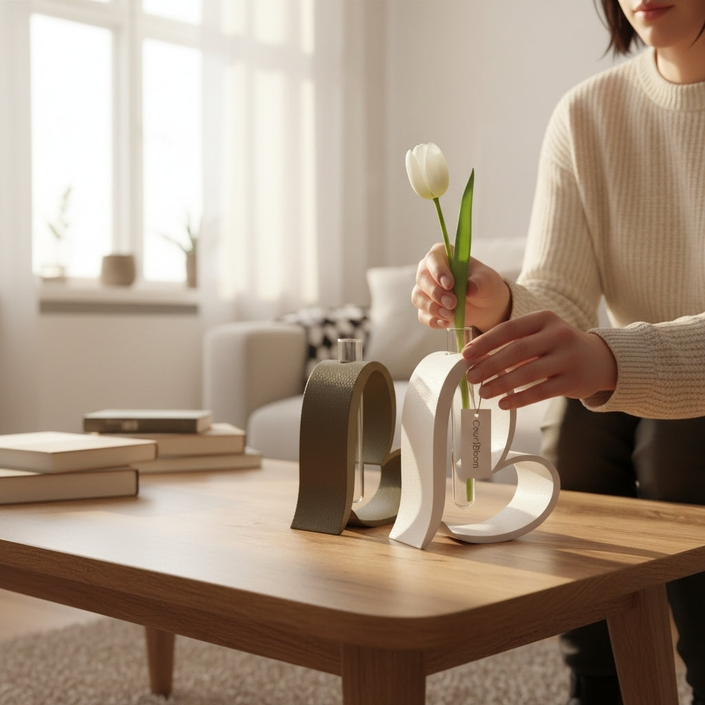 3D Herz-Vase: Minimalistische Ästhetik trifft auf klares Design aus PLA – 3D Ganzjahresdeko – ASDEPRO